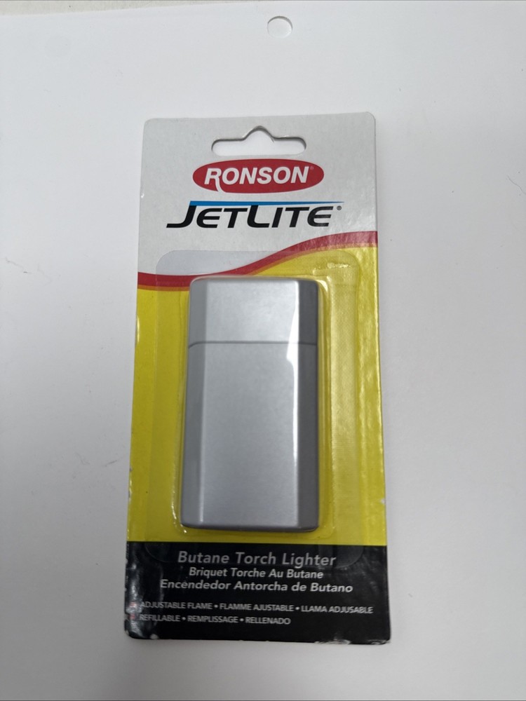 Ronson Jetlite Butane Torch Lighter Silver 43511