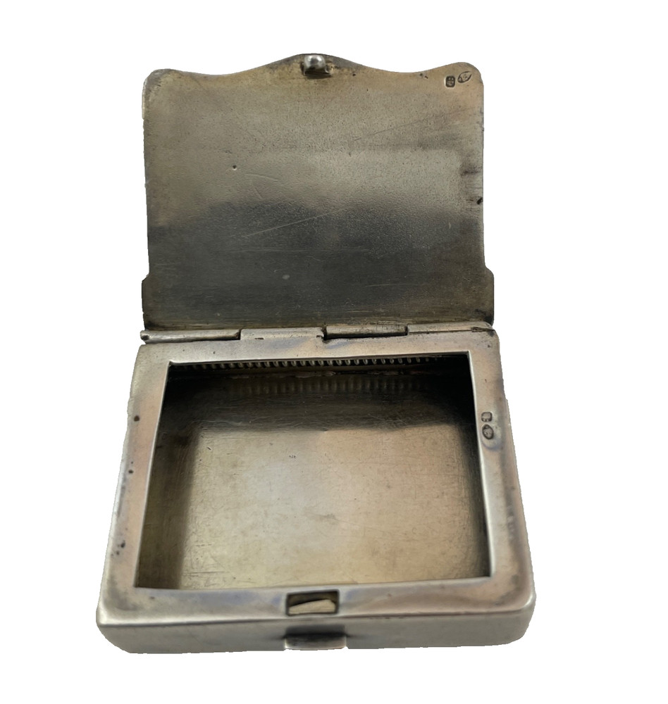 Vintage Silver Snuff Box or Pill Box Engraved Hinged Case 36g