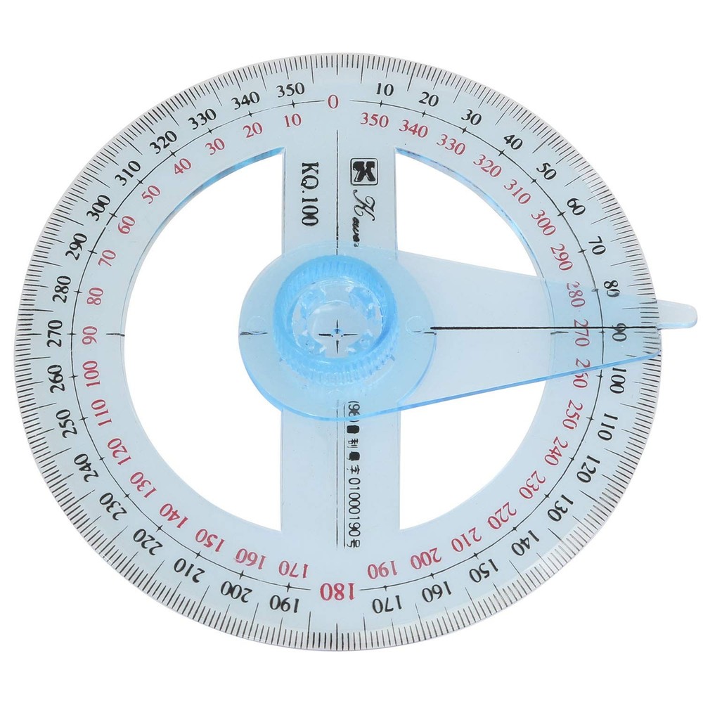 Longdex Swing Arm Protractor Plastic 4Inch 360 Degree Light Blue