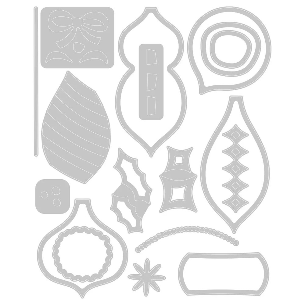 Sizzix "Funky Baubles" Ornaments Thinlits Dies- 665949 MSRP $25