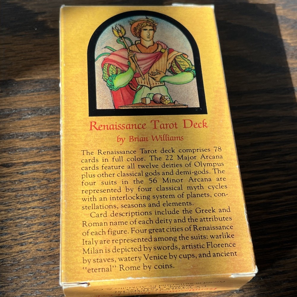 RENAISSANCE TAROT Cards. BY BRIAN WILLIAMS WITH INSTRUCTIONS