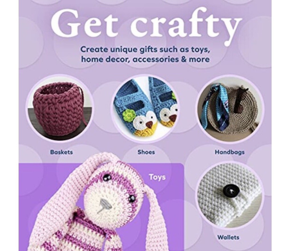 Crochet Kit, Be Craftee Zip Holder, 9 Ergonomic Hooks Plus Accessories