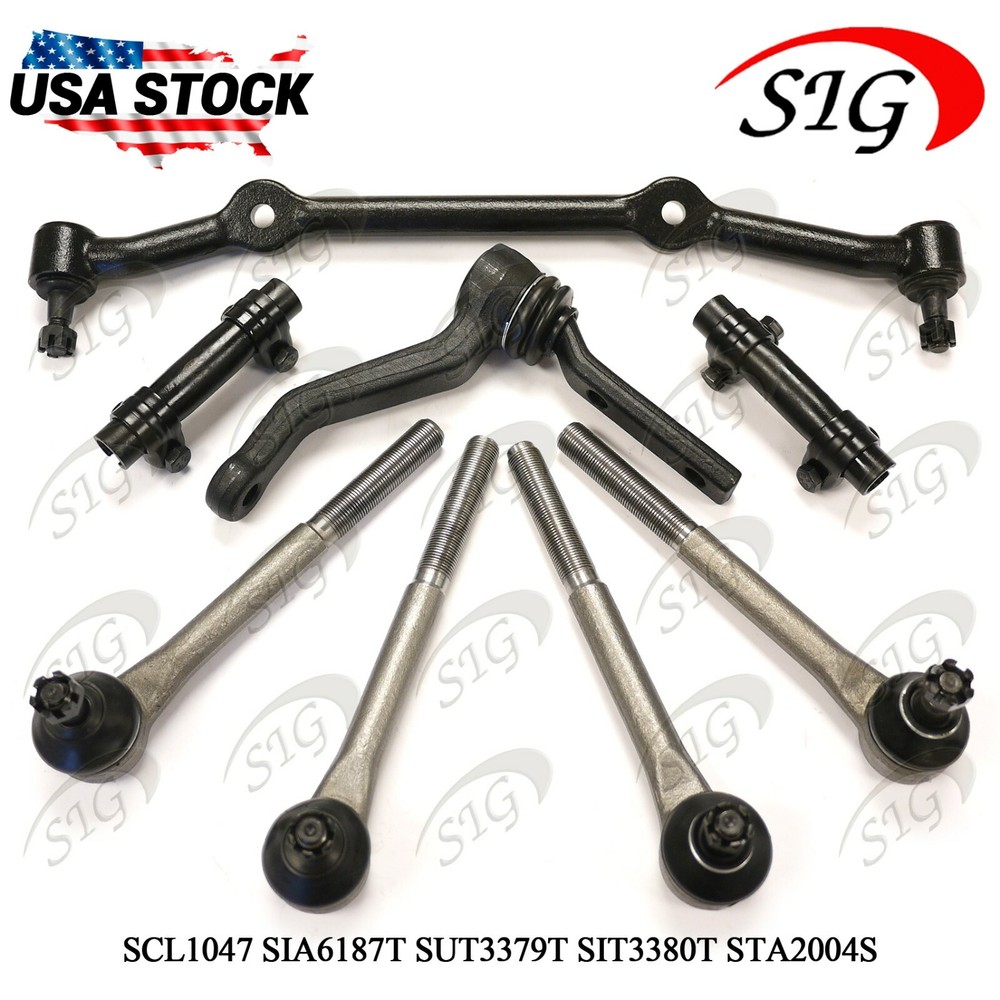 Inner & Outer Tie Rod Center Link Adjusting Kit For Chevy S10 2WD 1998-2004 8pc