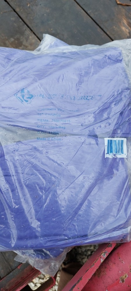 12 Pairs Prime Source 18" Blue, 8 Mil. -Disposable Vinyl Processing Sleeves