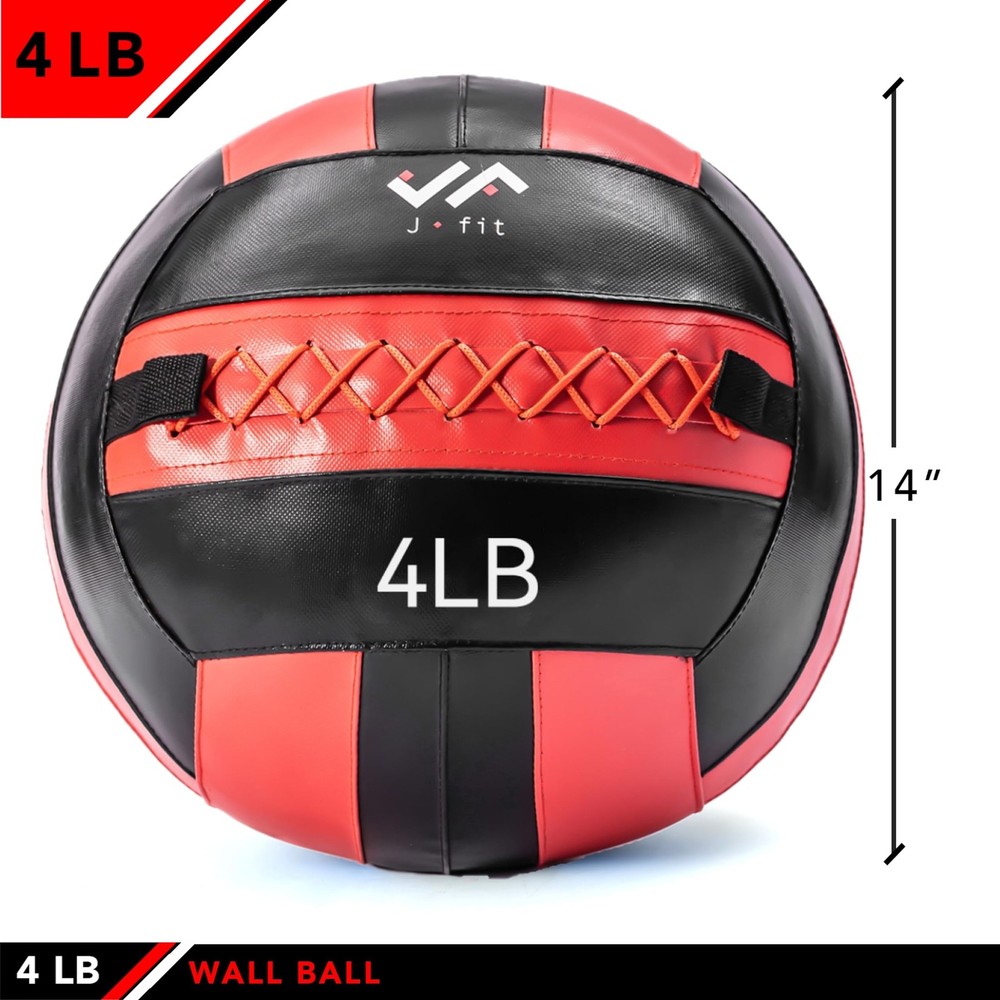 Wall Ball, 4 LB, Red/Black
