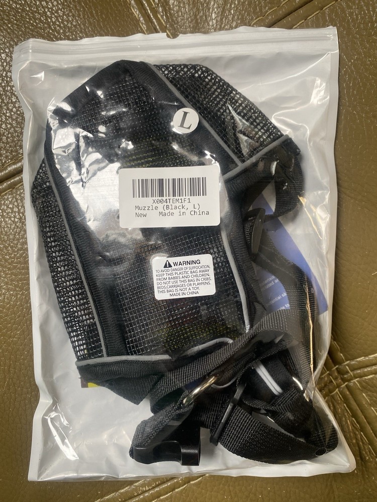 Mayerzon Mesh Muzzle Size Large Black Adjustable New