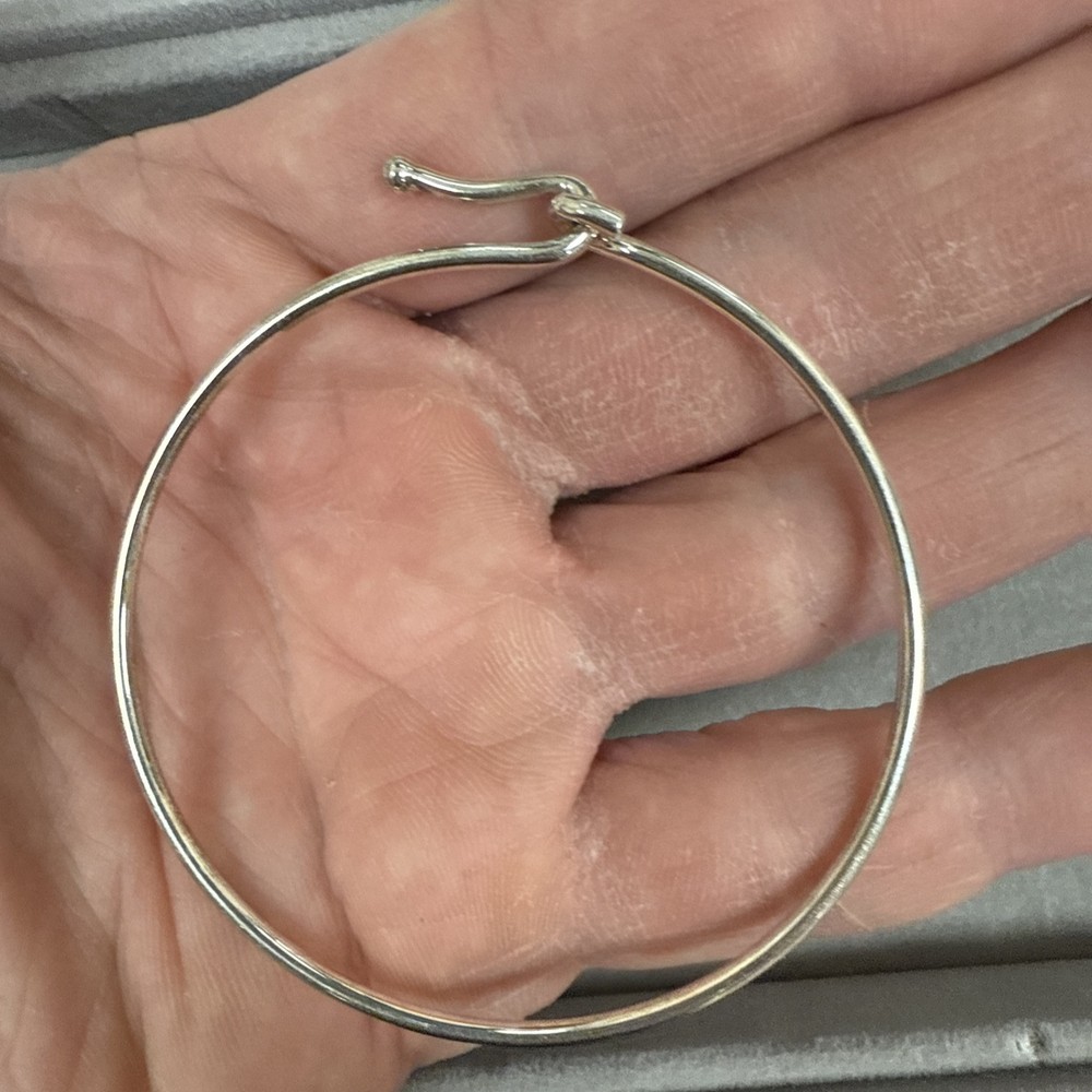 Sterling silver bracelet single silver wire 3076