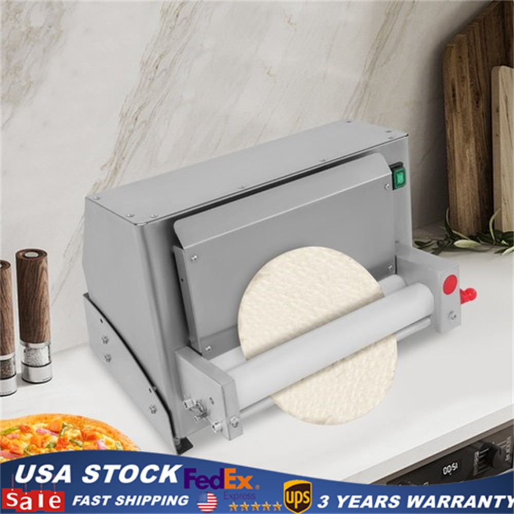 110V Automatic Pizza Dough Roller Sheeter Pastry Press Making Machine 3-12 in
