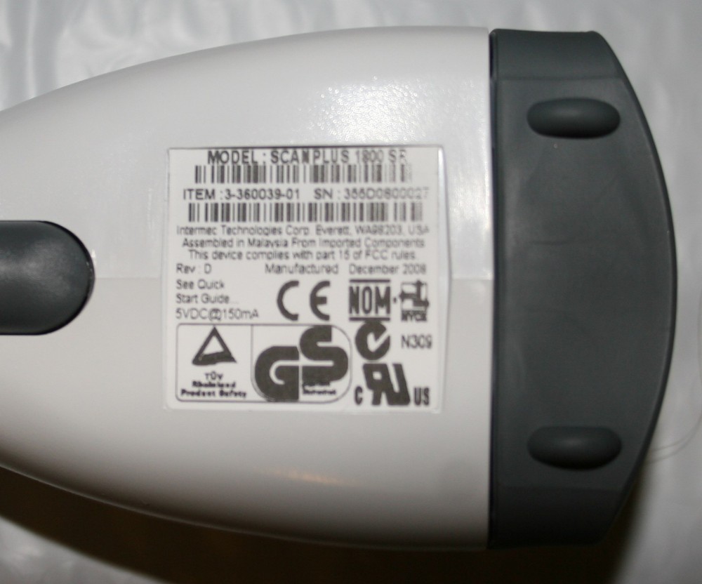 New OEM Intermec ScanPlus 1800 SR Barcode Scanner 3-360039-01 with Trigger