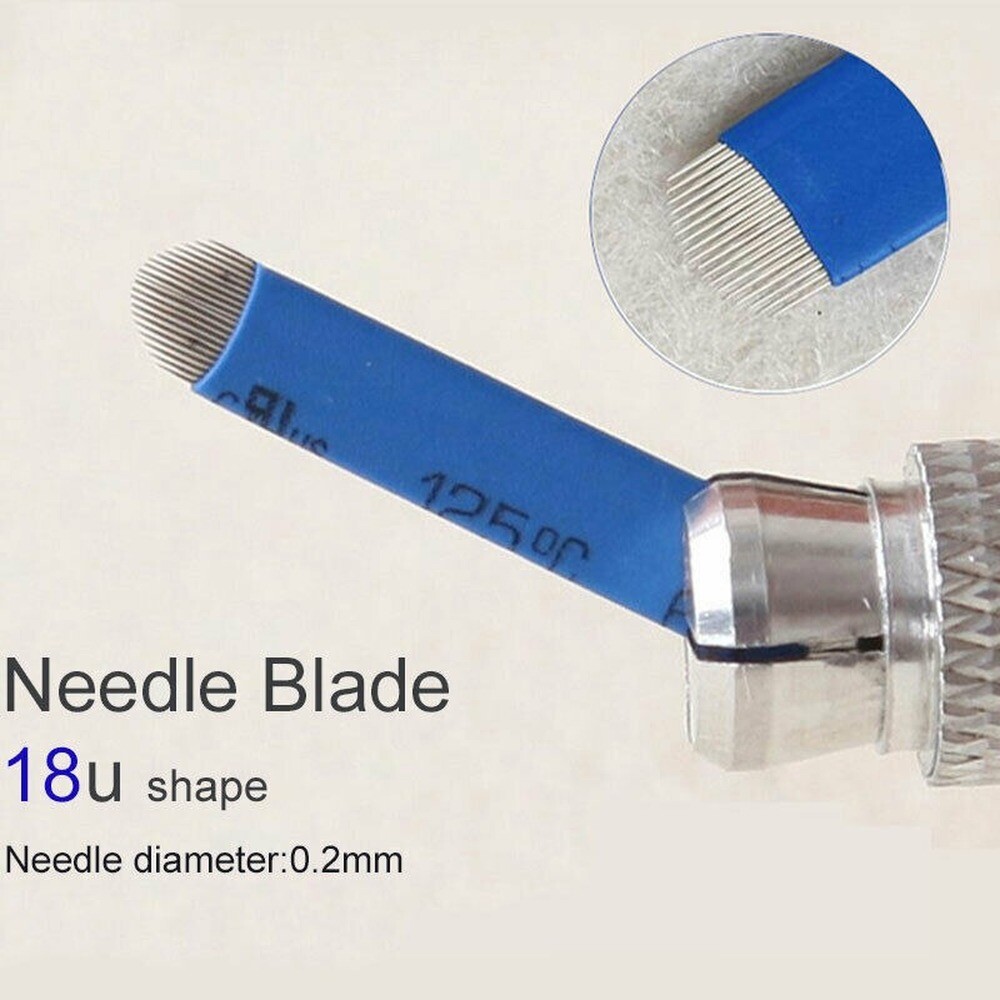 100pcs U Shape 18 Pin Needles Microblading Eyebrow Tattoo Permanent Manual Blade
