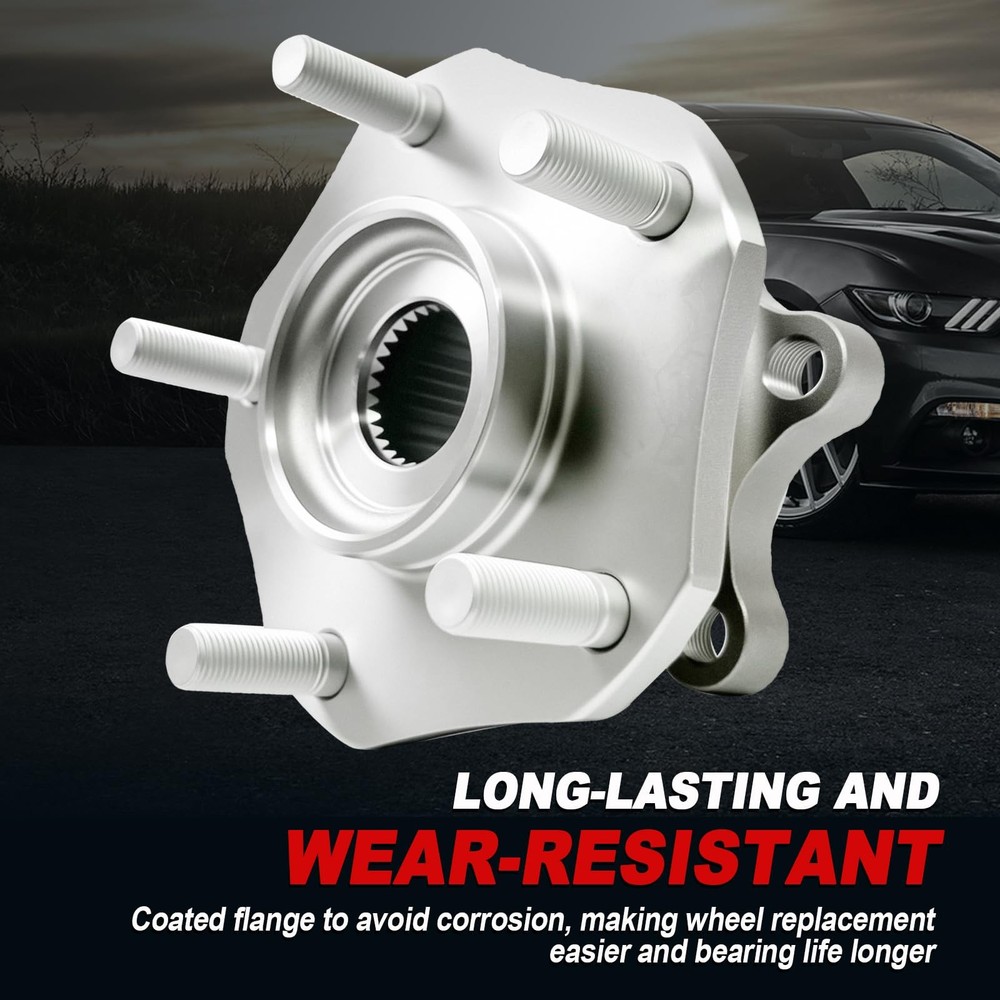 Pair 513357 Front Wheel Bearing Hub Assembly Compatible with OE Size, Silver