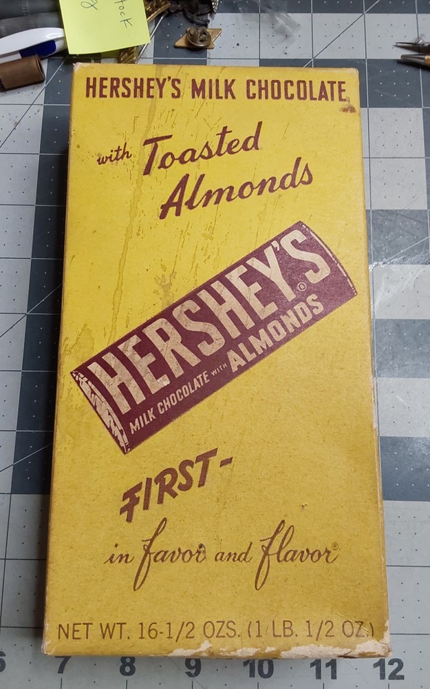 1940s 50s Hersheys Milk Chocolate Bar EMPTY Display Box