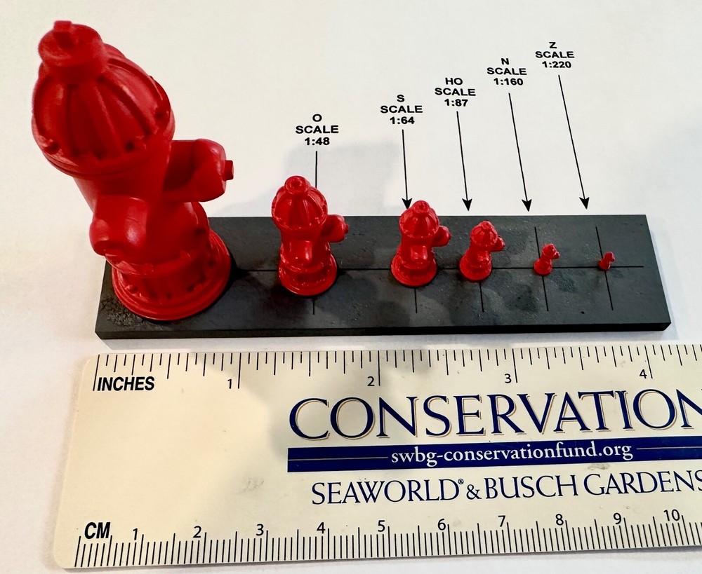 RTR Painted - N Scale 3D Resin Printed Fire Hydrants 10 Pack