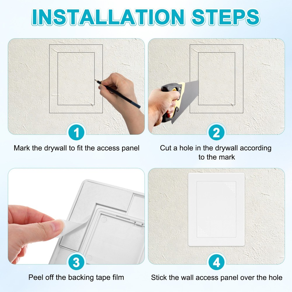 2-Pack Access Panel for Drywall, 7x5" Plastic [White, Vented Rectangle]