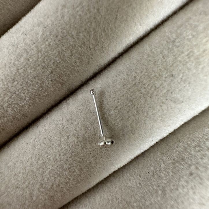 Sterling Silver CZ Nose Stud Ball End