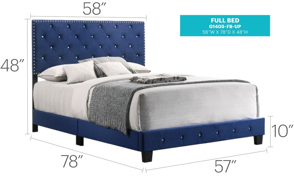 Navy 2 Drawer Nightstand, 48x58x77 Inch Transitional Bedside Table
