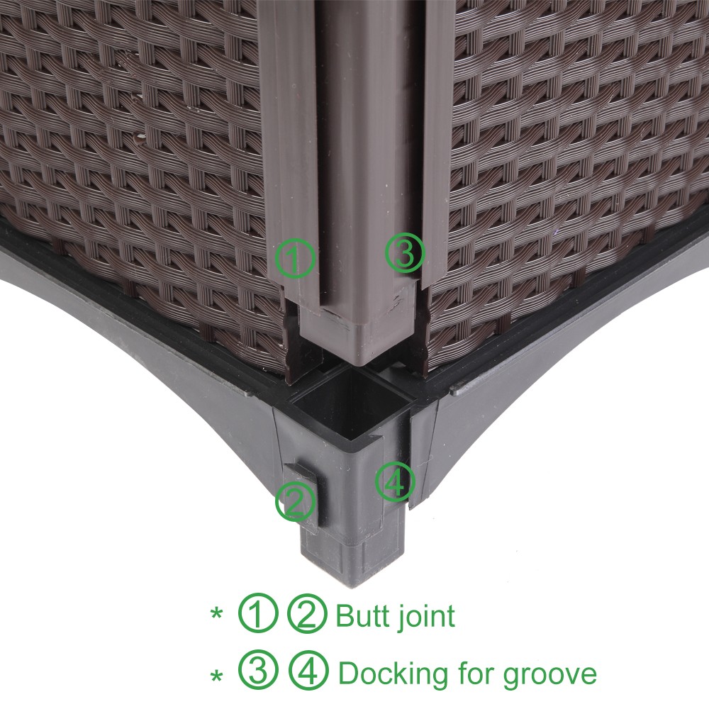 2pcs Free Splicing Injection Planting Box Brown