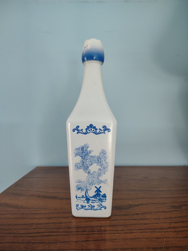 1950s Vintage Vandermint Glass Bottle (Empty) - Windmill Design