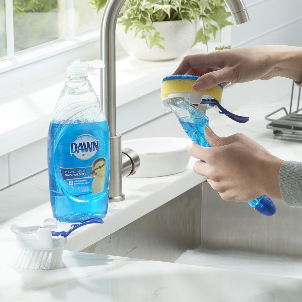No-Drip Fillable Dishwand Non-Scratch, Clear