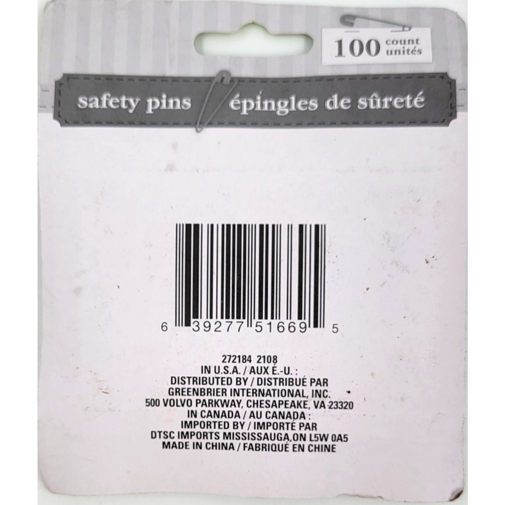 100 Pack Safety Clothes Fabric Pins Multi Sizes Squeeze Lock