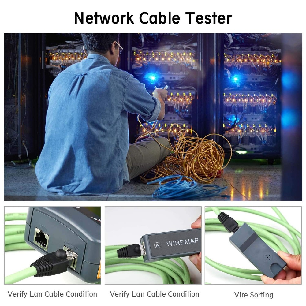 NOYAFA NF-8108M Network Cable Tester Wire Length Tester with 8 Remote Units