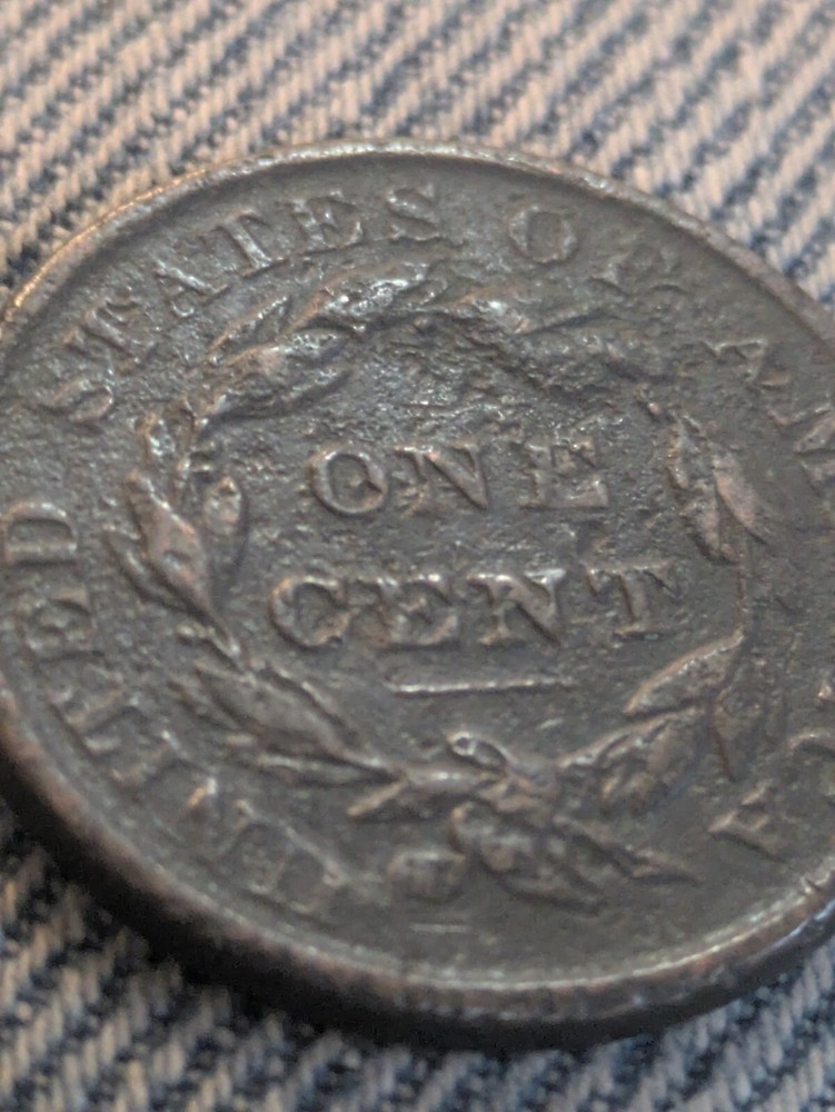 1837 Coronet Head Large Cent Great Details Corroded