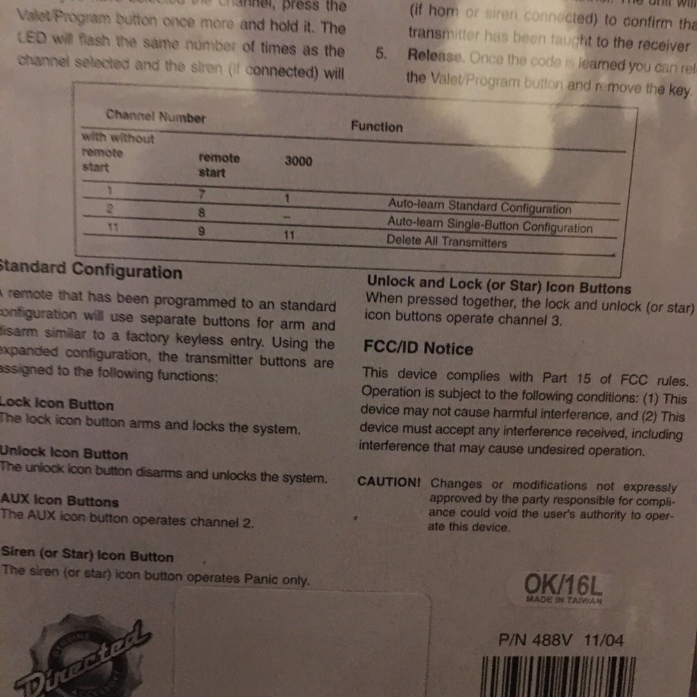 Viper Replacement Transmitter P/n 488v New