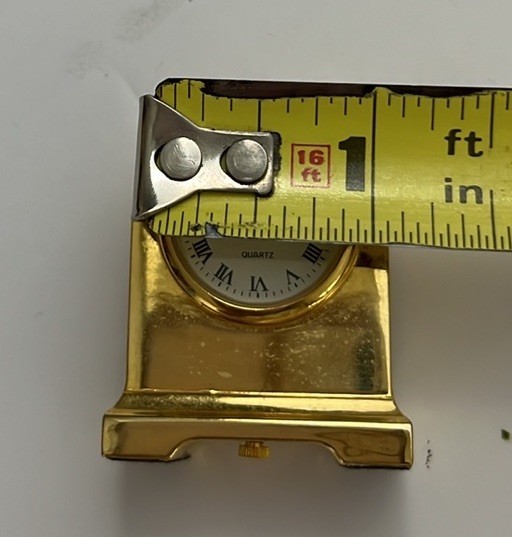 Vintage Miniature Clock Solid Brass Desk Clock Non Working