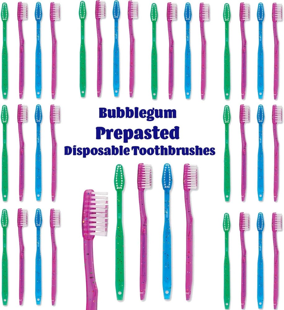 MEGA Pa Kids Disposable Toothbrushes with Paste | Children's Bubblegum