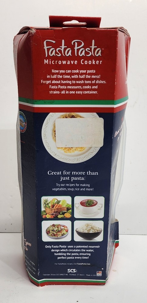 FASTA PASTA MICROWAVE COOKER & STRAINER RACHEL RAY Distressed Package