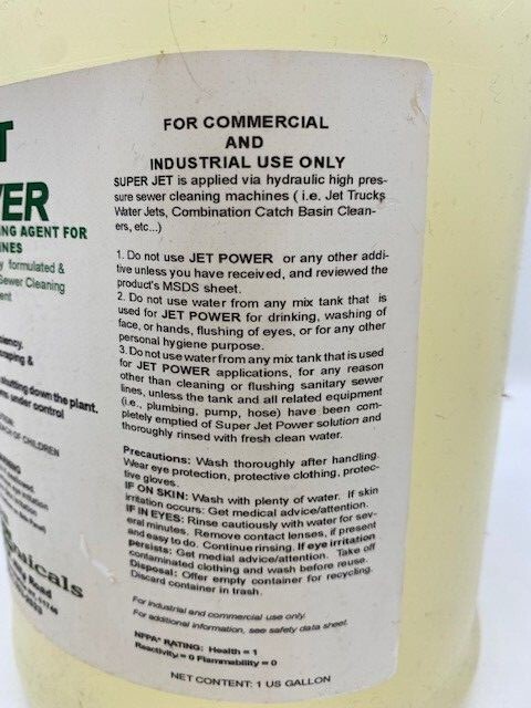 JET POWER GREASE NEUTRALIZER FOR SEWER LINES