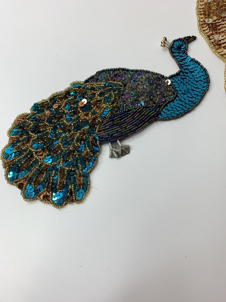Sequence/Beaded Applique ELEPHANT PEACOCK BIRD