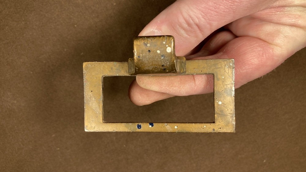 Vintage Original Index Card Drawer Label Holder Library Catalog File Index Pull