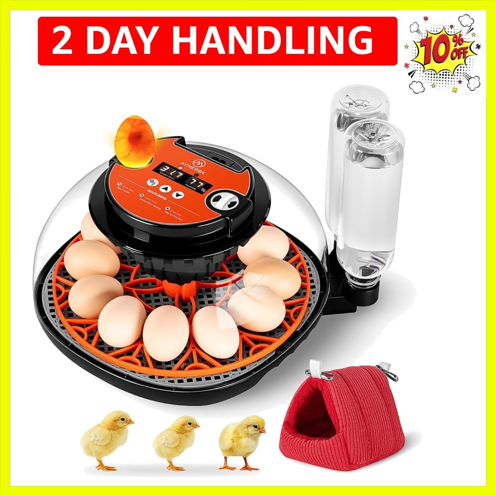 12 Egg Incubator for Hatching - Chicken, Duck, Quail & Goose – Automatic Egg ...