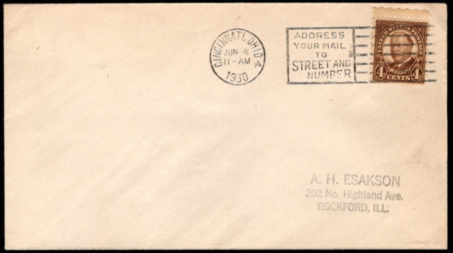 SC# 685, Taft definitive FDC, rear flap open