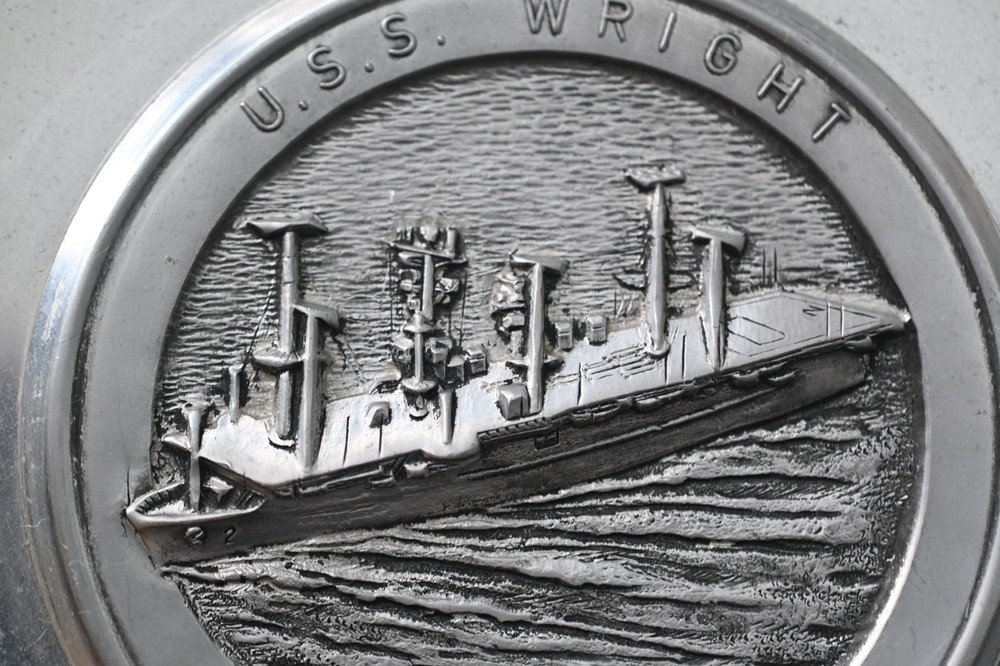 U.S. NAVY LIGHT CARRIER SHIP: USS WRIGHT CC-2 Aluminum Tray