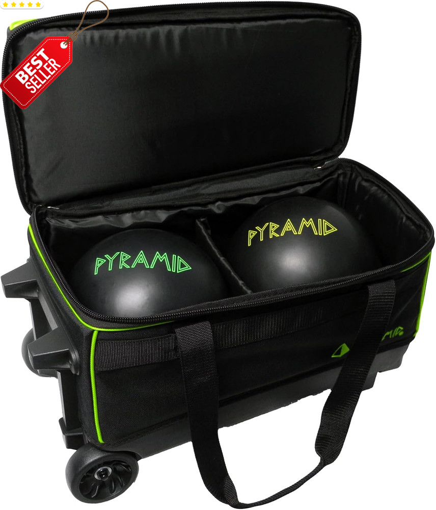 Prime Double Roller 2 Ball Bowling Bag Shoe Compartment Locking Handle US