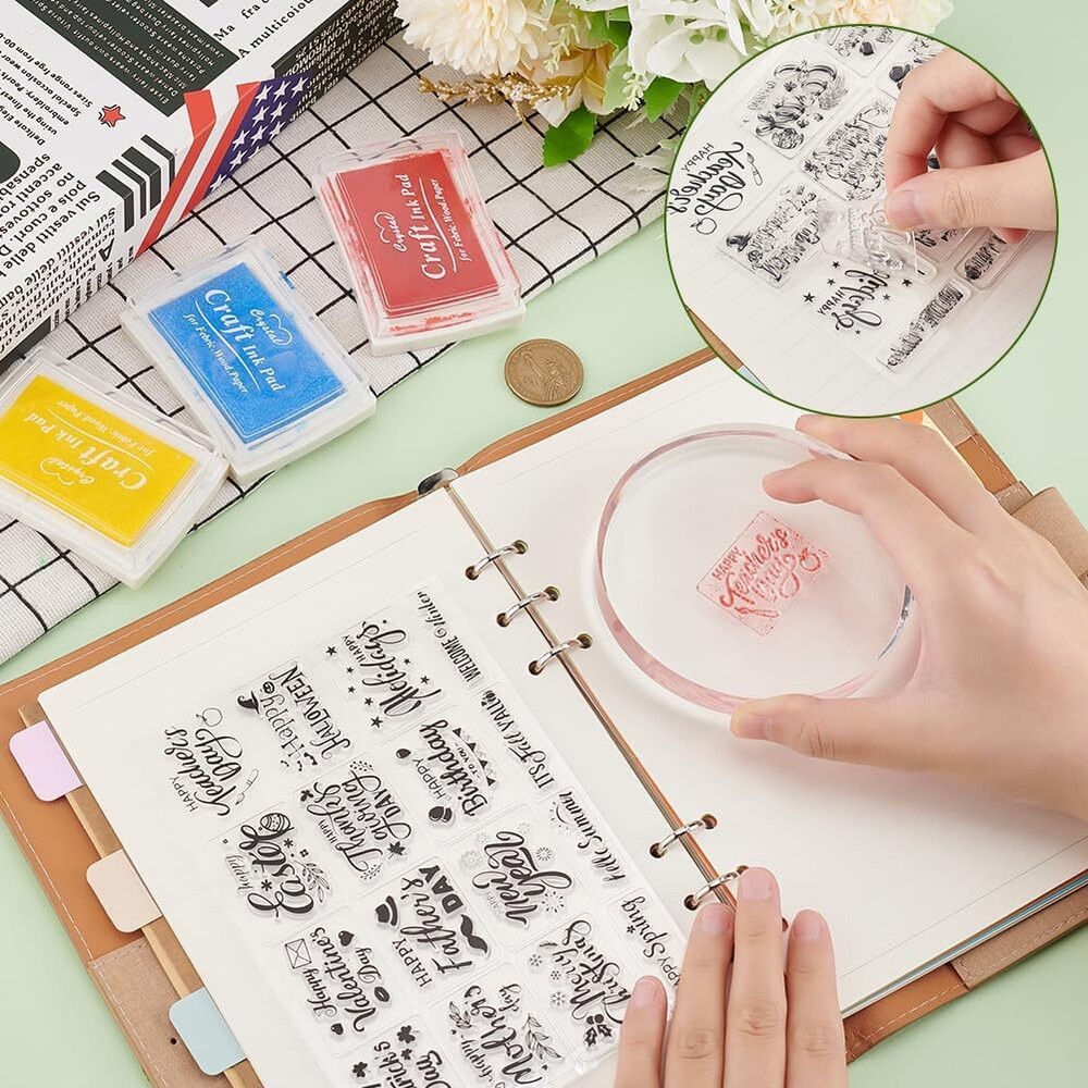 Word Clear Stamp for Card Making Happy Easter Holidays