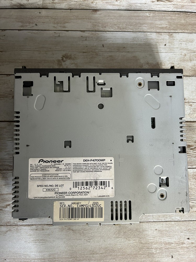 PIONEER DEH-P4700MP Missing Face Plate Receiver Only