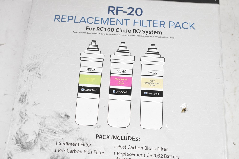 Brondell RF-20 Replacement Filter Pack For RC100 Circle RO System White Kitchen