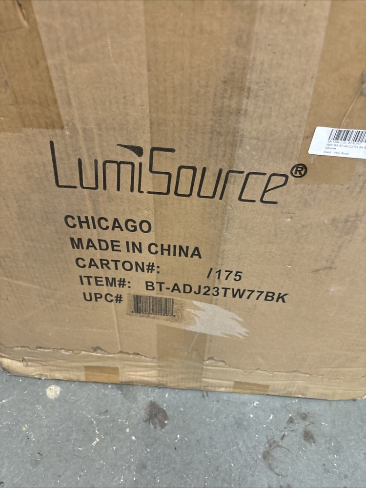LumiSource Adjustable Bar Table, Black - BT-ADJ23TW77BK NEW OPEN BOX