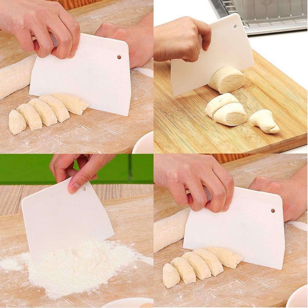 Luckycivia 3-Piece Trapezoidal Plastic Scraper - Multi-Function Kitchen Tool ...