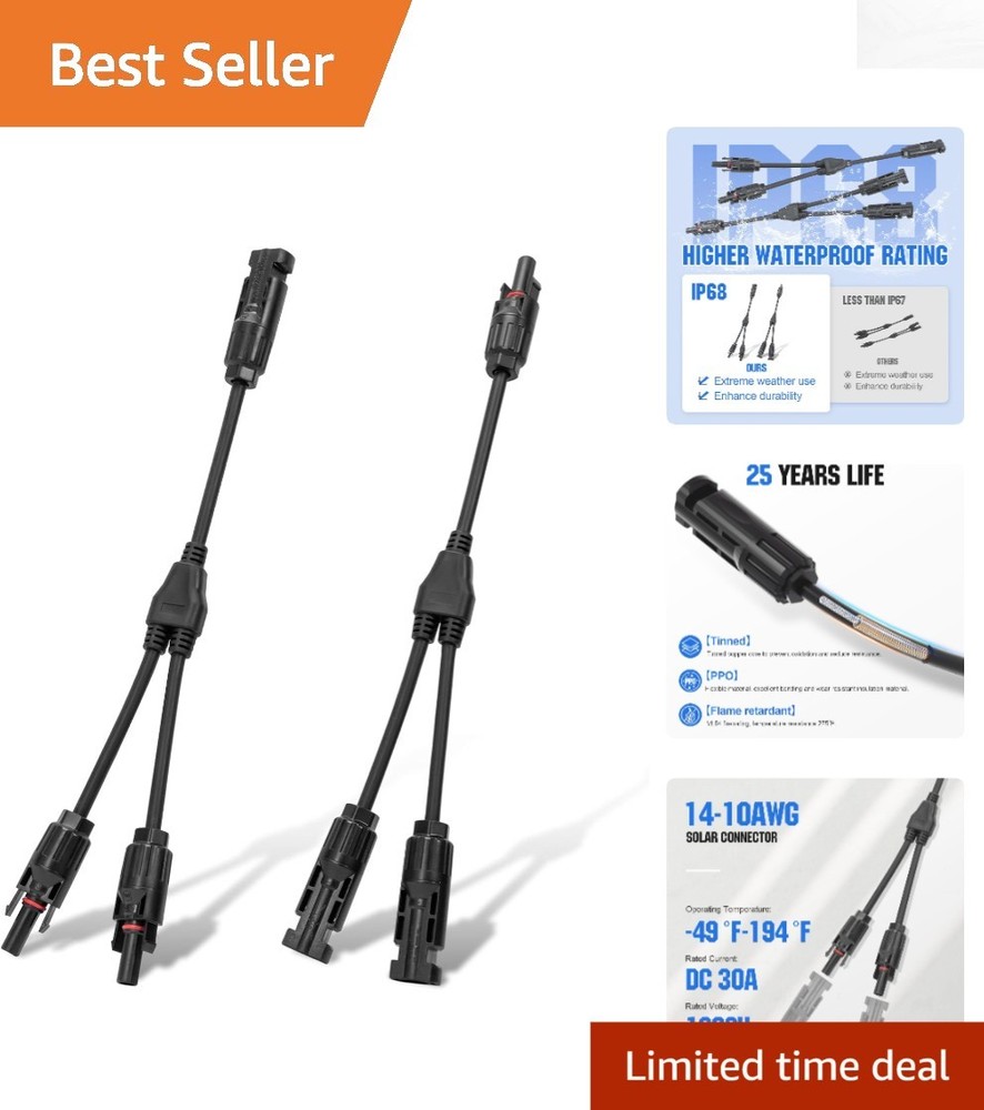Solar Connectors Y Branch Adapter - Connect Multiple Panels Effortlessly