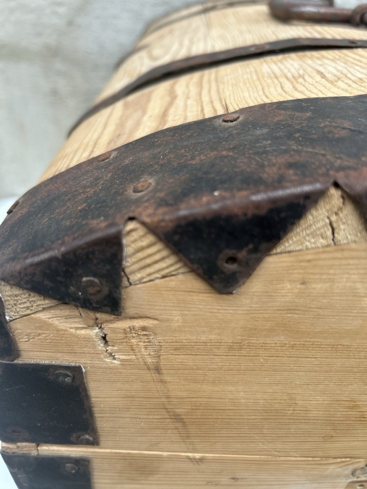 Antique Pine Dome Trunk Chest