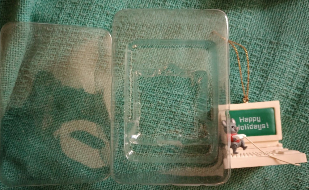 1994 Gibson Greetings Computer Mouse Christmas Ornament FINE Vintage computer