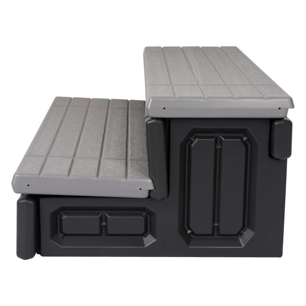 2-Step 36" Patio Spa Hot Tub Step Slip-Resistant Surface W/ Compartment Storage