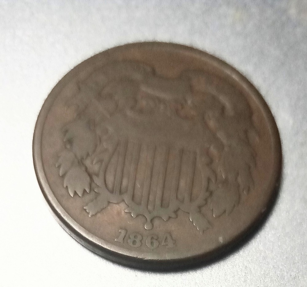 1864 Civil War 2 Cent Piece Coin