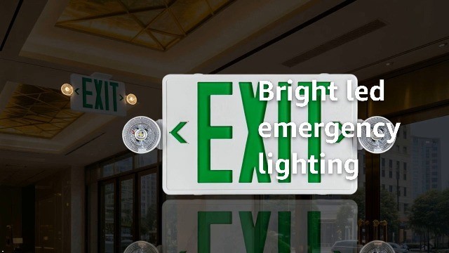 Ultra Slim Green LED Exit Sign with Emergency Light & Battery Backup - 2 Pack