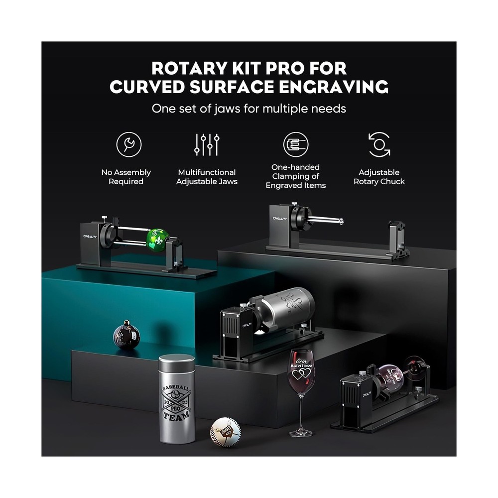 Rotary Roller Pro, 4 in-1 Multi-Functional Laser Rotary Roller Y-axis Jaw Chu...