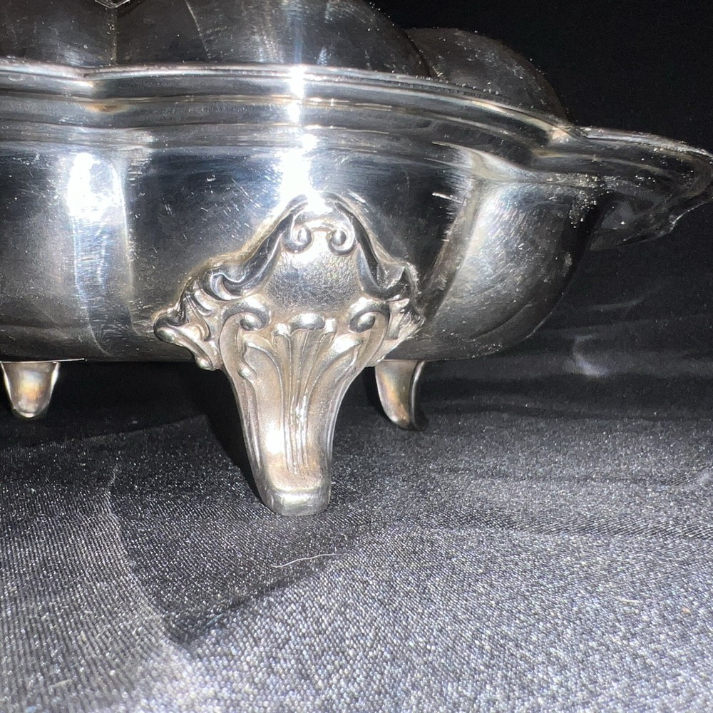 Vintage Silver Plated Dome Cover Footed Serving Dish